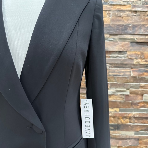 Jay Godfrey NWT ACE MINI TUXEDO BLAZER/DRESS BLACK - Picture 7 of 13